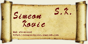 Simeon Ković vizit kartica